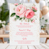 Blush Peonies und Gold Konfetti Hochzeitskarte Einladung