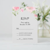 Blush Peonings auf der grauen RSVP-Karte RSVP Karte (Stehend Vorderseite)