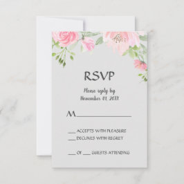 Blush Peonings auf der grauen RSVP-Karte RSVP Karte