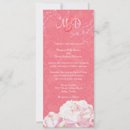 Blush Peony Coral Pink Monogram Wedding Einladung