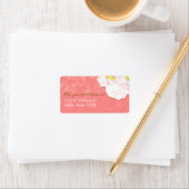 Blush Peony Coral Wedding Address Adressaufkleber (Insitu)