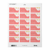 Blush Peony Coral Wedding Address Adressaufkleber (Vorne)