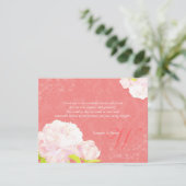 Blush Peony Coral Wedding Vielen Dank Dankeskarte (Stehend Vorderseite)