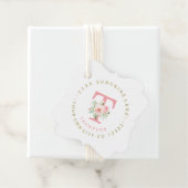 Blush Peony Dahlia Floral Circle Address Label (Beispiel)