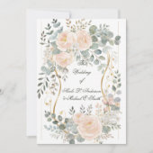 Blush Peony & Eucalyptus Botanical Floral Wedding  Einladung (Vorderseite)