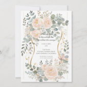 Blush Peony & Eucalyptus Botanical Floral Wedding  Einladung (Rückseite)