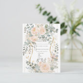 Blush Peony & Eucalyptus Botanical Floral Wedding  Einladung (Stehend Vorderseite)