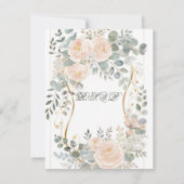 Blush Peony & Eucalyptus Botanical Floral Wedding  Einladung (Rückseite)