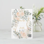 Blush Peony & Eucalyptus Botanical Floral Wedding  Einladung (Stehend Vorderseite)
