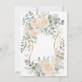 Blush Peony & Eucalyptus Botanical Floral Wedding  Einladung (Rückseite)