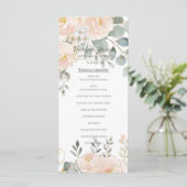Blush Peony & Eucalyptus Botanical Floral Wedding  Menükarte (Stehend Vorderseite)