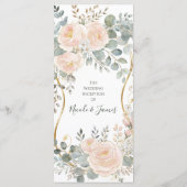 Blush Peony & Eucalyptus Botanical Floral Wedding  Menükarte (Rückseite)