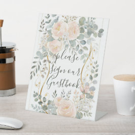 Blush Peony & Eucalyptus Botanical Floral Wedding  Sockelschild