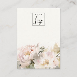 Blush Peony Floral Blank Blank Logo-Display Visitenkarte