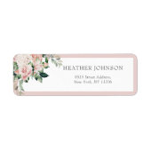 Blush Peony Floral Brautparty Label (Vorne)