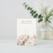 Blush Peony Floral Bunch Hairpin Jewelry Display Visitenkarte (Stehend Vorderseite)