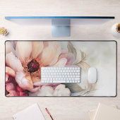 Blush Peony Floral Desk Mat | Soft Pastor Art Schreibtischunterlage