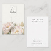 Blush Peony Floral Logo Haarbin Juwelier Display Visitenkarte (Vorne/Hinten)