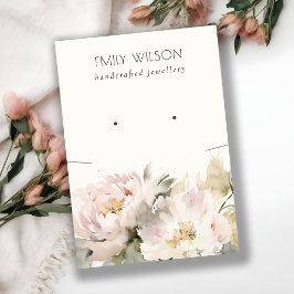 Blush Peony Floral Necklette Earring Combo Display Visitenkarte
