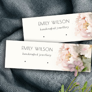 Blush Peony Floral Ohrring Hoop Loop Stube Display Mini Visitenkarte
