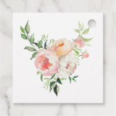 Blush Peony Floral Watercolor Pink Brautparty Geschenkanhänger (Rückseite)