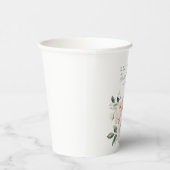 Blush Peony Floral Watercolor Pink Brautparty Pappbecher (Rechts)