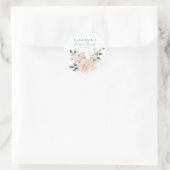 Blush Peony Floral Watercolor Pink Brautparty Runder Aufkleber (Tasche)