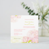 Blush Peony Floral Wedding Einladung (Stehend Vorderseite)
