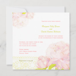 Blush Peony Floral Wedding Einladung