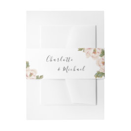 Blush Peony Floral Wedding Einladung Einladungsbanderole