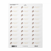 Blush Peony & Gold Burgundy Wedding Rücksendeadres (Vorne)