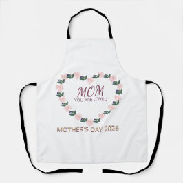 Blush Peony Heart Mom You Are Loved Watercolor Art Schürze