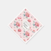 Blush Peony Individuelle Name Napkins Serviette (Ecke)