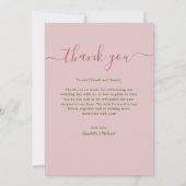 Blush Peony Rose Bloral Wedding Danke Karte (Rückseite)