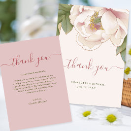 Blush Peony Rose Bloral Wedding Danke Karte