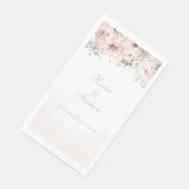 Blush Peony Silver Eucalyptus Wedding Paper Guest Serviette (Ecke)