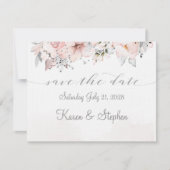 Blush Peony Silver Eucalyptus Wedding Rette das Da Save The Date (Vorderseite)
