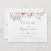 Blush Peony Silver Eucalyptus Wedding Rette das Da Save The Date (Rückseite)