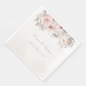 Blush Peony Silver Eucalyptus Wedding Serviette (Ecke)