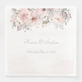 Blush Peony Silver Eucalyptus Wedding Serviette (Vorderseite)