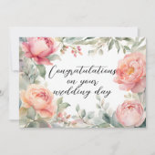 Blush Peony Watercolor Botanical Frame Wedding Karte (Vorderseite)