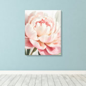 Blush Peony Watercolor Botanical Print** Leinwanddruck (Insitu (Holzboden))