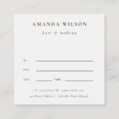 Blush Peony Watercolor Floral Gift Certificate Quadratische Visitenkarte (Rückseite)