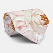 Blush Peony Watercolor Floral Wedding Krawatte (Gerollt)