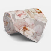 Blush Peony Watercolor Floral Wedding Krawatte (Gerollt)