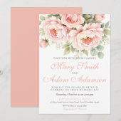 Blush Peony Watercolor Wedding Invitation Einladung (Vorne/Hinten)