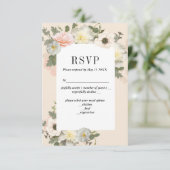 Blush Peonys und Anemones Romantische RSVP-Karte RSVP Karte (Stehend Vorderseite)