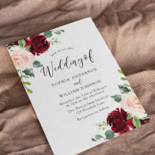 Blush Perfektion: Bläserne Hochzeit in Wasserfarbe Einladung