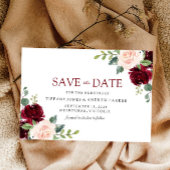 Blush Perfektion: Burgundy Blush Floral Wasserfarb Save The Date
