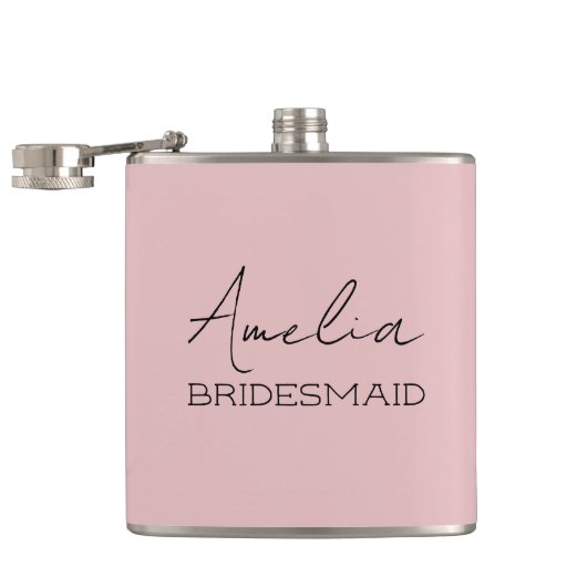 Blush Personalisiert Bridesmaid Flachmann (Geöffnet)
